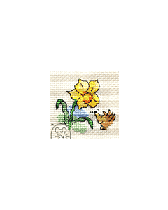 Mouseloft Funsize Cross Stitch Kit - Daffodil and Hedgehog 00M-107mms