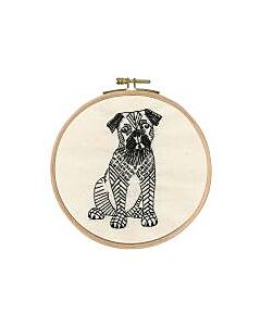 TB107 DMC Printed Embroidery Kit - Doug The Pug - 15% off RRP