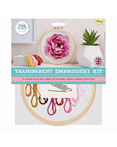  Simply Make Large Transparent Embroidery Kit - Peony