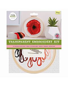  Simply Make Large Transparent Embroidery Kit - Poppy
