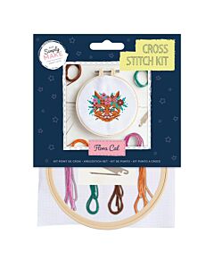 Simply Make Cross Stitch Kit - Flora Cat
