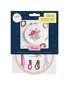 Simply Make Cross Stitch Kit - Flamingo