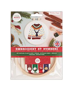  Simply Make Small Embroidery by Numbers Kit - Christmas Jumper