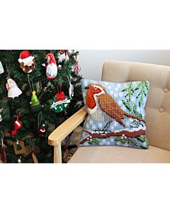Cross Stitch Cushion Kit - Robin