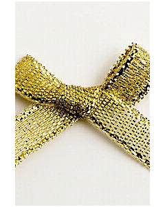 Gold Lame Metallic Ribbon Bows 6mm - Pack of 5