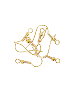 Gold Long Ball Earring Hooks - Pack of 6