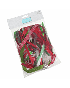 Mixed Ribbon Bag Christmas 50m (25 x 2m cut lengths)