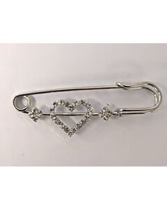 Diamante Heart Brooch Pin