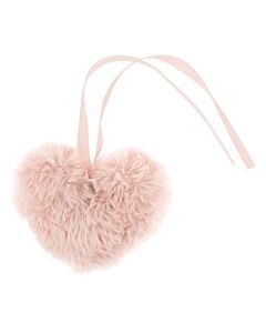 Heart Faux Fur Pom - Baby Pink