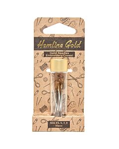 Hemline Embroidery/Crewel Gold Eye Hand Needles