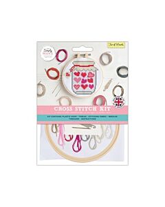 Simply Make Cross Stitch Kit - Jar of Hearts