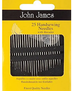 John James 25 Hand Sewing Needles and Threader