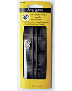 John James 50 Hand Sewing Needles and Threader