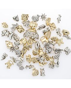 Novelty Craft Buttons/Charms available in Gold & Silver - 4 Pack