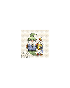 Mouseloft Gnome with Watering Can Cross Stitch Kit - 004-S01stl