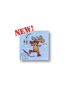 Mouseloft Christmas Skating Moose Cross Stitch Kit - 014-R33stl