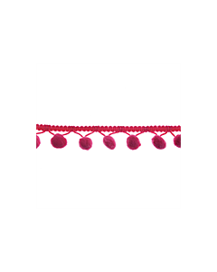 Cerise Pom Pom Trim - 20mm W