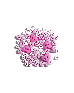 Craft Buttons - Pink Hearts (2.5g Pack)