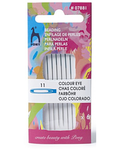 Pony Colour Eye Beading Needles Size 11