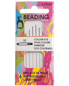 Pony Colour Eye Beading Needles Size 10