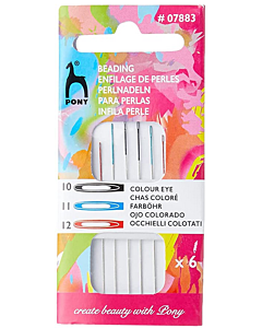 Pony Colour Eye Beading Needles Size 10/12