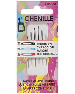 Pony Colour Eye Chenille Needles Size 22/26