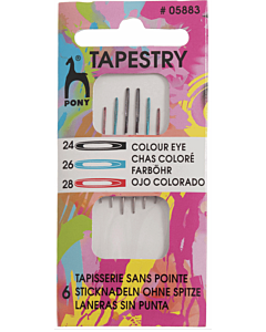 Pony Colour Eye Tapestry Needles Size 24/28