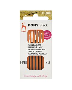 Hand Sewing Needles Long Darners Black with White Eye Sizes 14-18