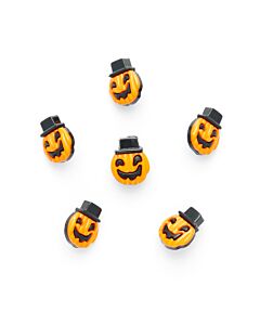 Pumpkin With Hat Buttons - 4 Pack