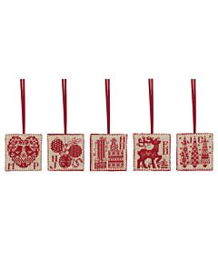 Anchor Christmas Cross Stitch Tags - pack of 5