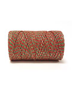 Baker's Twine Red & Emerald with Gold Sparkle 100m Roll