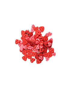 Craft Buttons - Miniature Red Hearts (2.5g Pack)