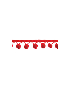 Red Pom Pom Trim - 20mm W