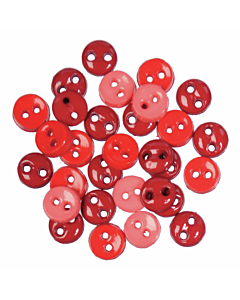 Craft Buttons - Miniature Red Round (2g Pack)