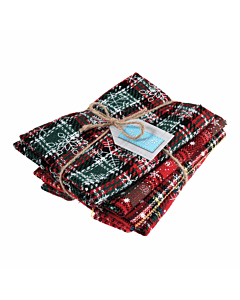 Fat Quarter Bundle Printed Christmas Tartan Reds