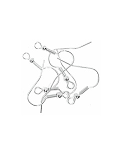 Silver Long Ball Earring Hooks - Pack of 6