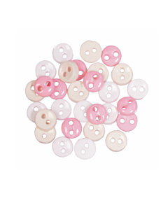 Craft Buttons - mini round pink (2.5g Pack)