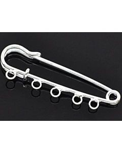 Silver Tone 5 Hole Brooch Pin