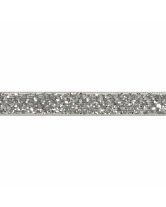 10mm Glitter Velvet Ribbon Silver