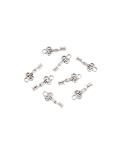 Key B Silver Tone Charms - 3 Pack