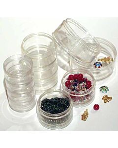 SB40 - Pack of 6x 40mm Clear Plastic Stacker Jars