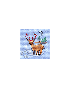 Mouseloft Winter Stag Cross Stitch Kit With Card And Envelope - P33stl