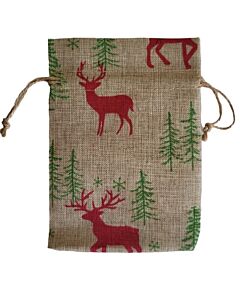 Christmas Stags Hessian Bags 3 pack