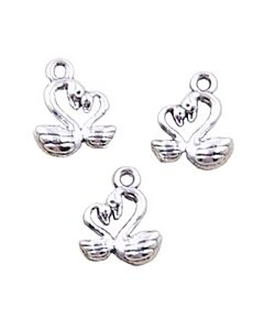 Mother and Baby Swan Charms - pack of 4