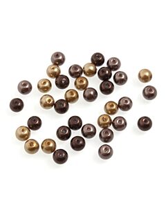 20cm x 6mm Glass Pearls: Bronze Mix