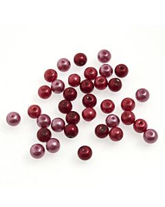 20cm x 6mm Glass Pearls: Red Mix
