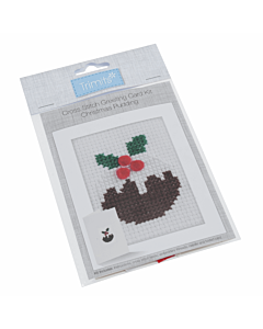 Trimits Cross Stitch Greeting Card Kit - Christmas Pudding
