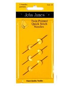 John James Size 24 Twin Pointed Quick Stitch Needles
