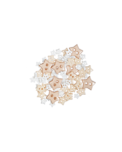 Craft Buttons - White Stars (2.5g Pack)