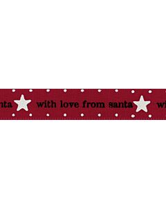 Jomil - 15mm With Love From Santa Ribbon - Red
